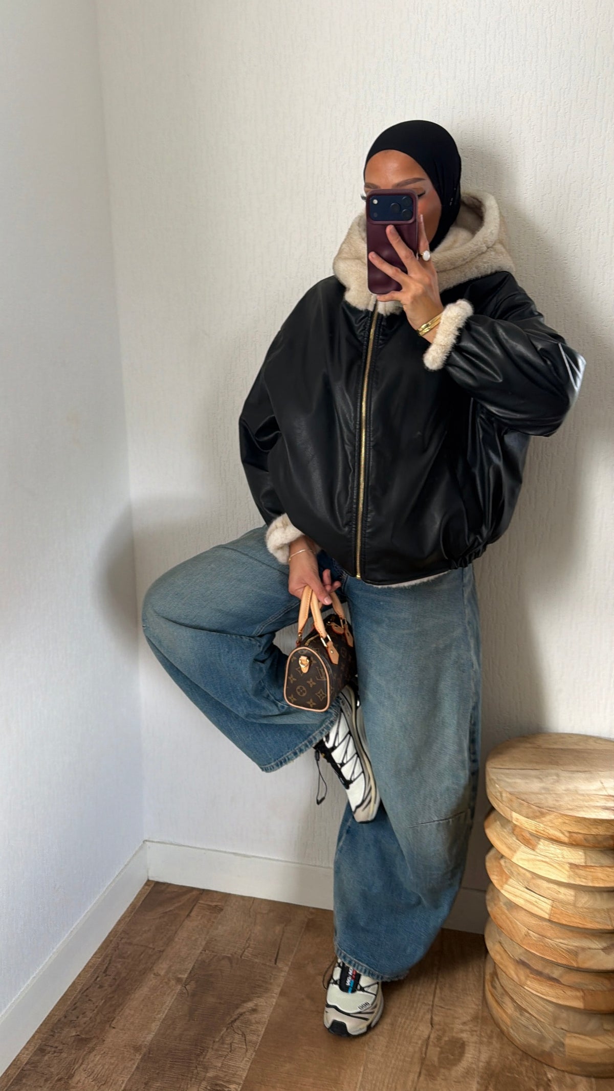 Bomber réversible simili & fourrure