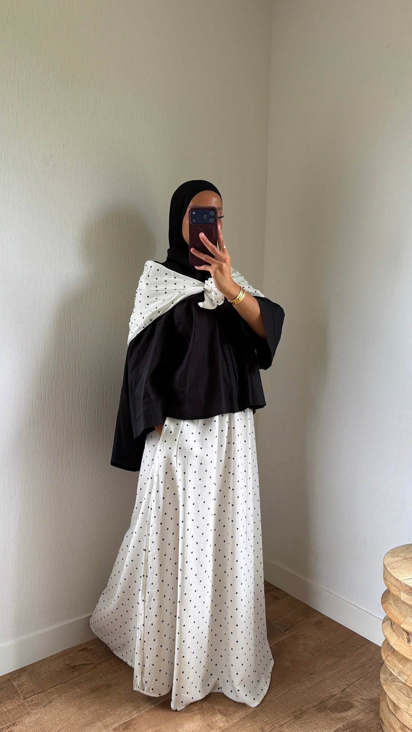 Jupe + foulard à pois