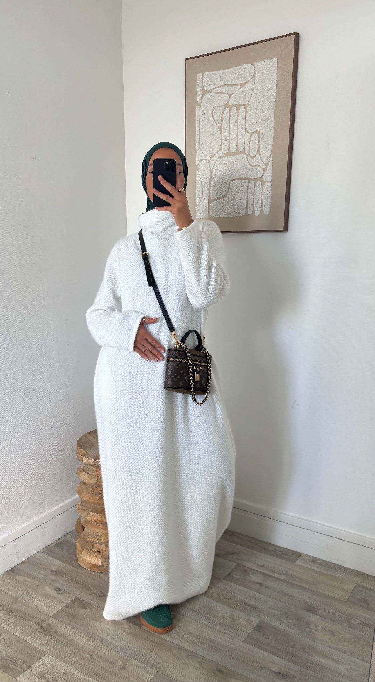 Robe col à poches effet velours