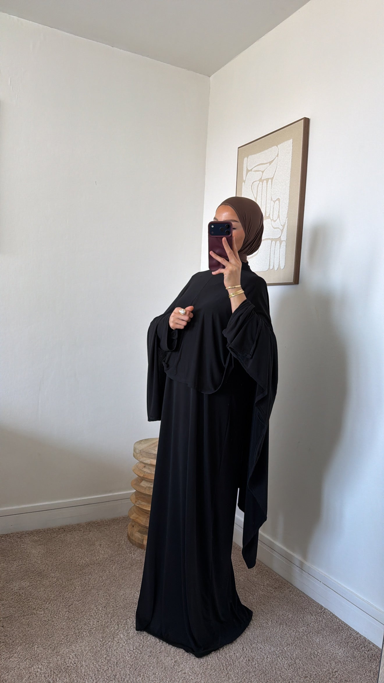 Abaya col montant + cape