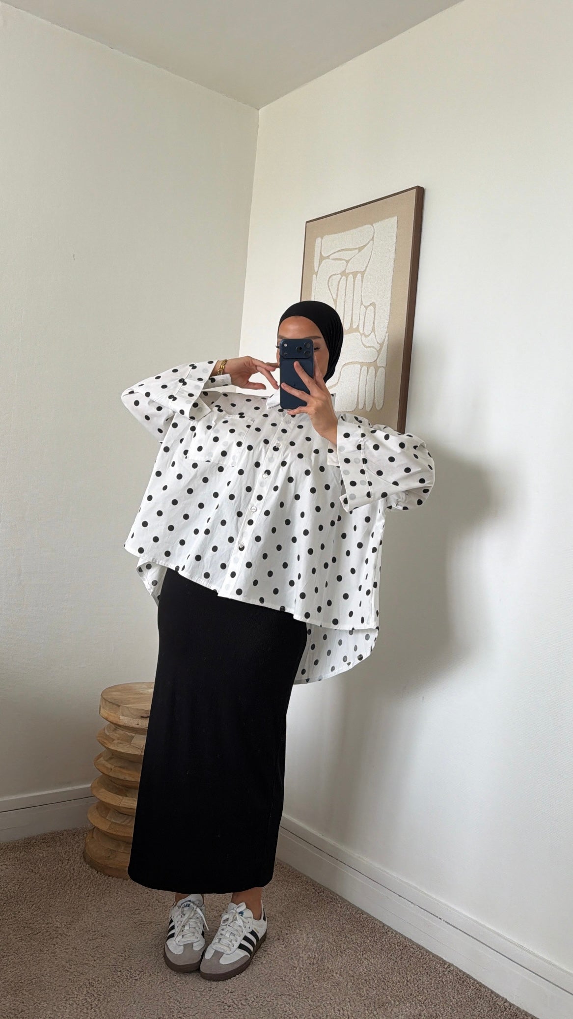 Chemise ample à pois