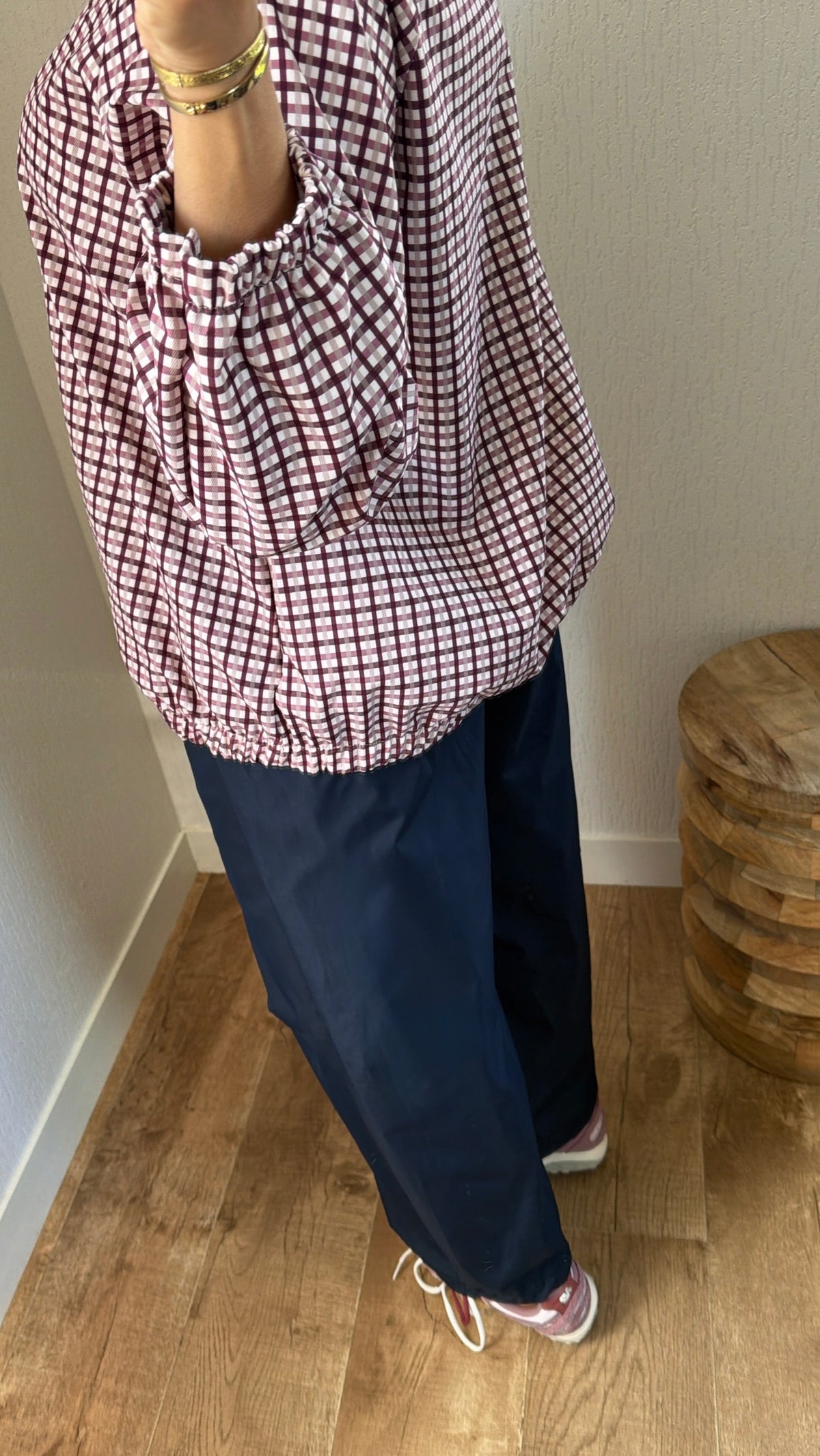 Veste a carreaux effet imper