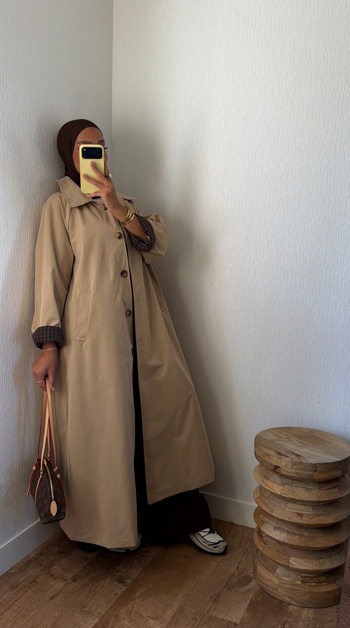 Manteau poignets retournables