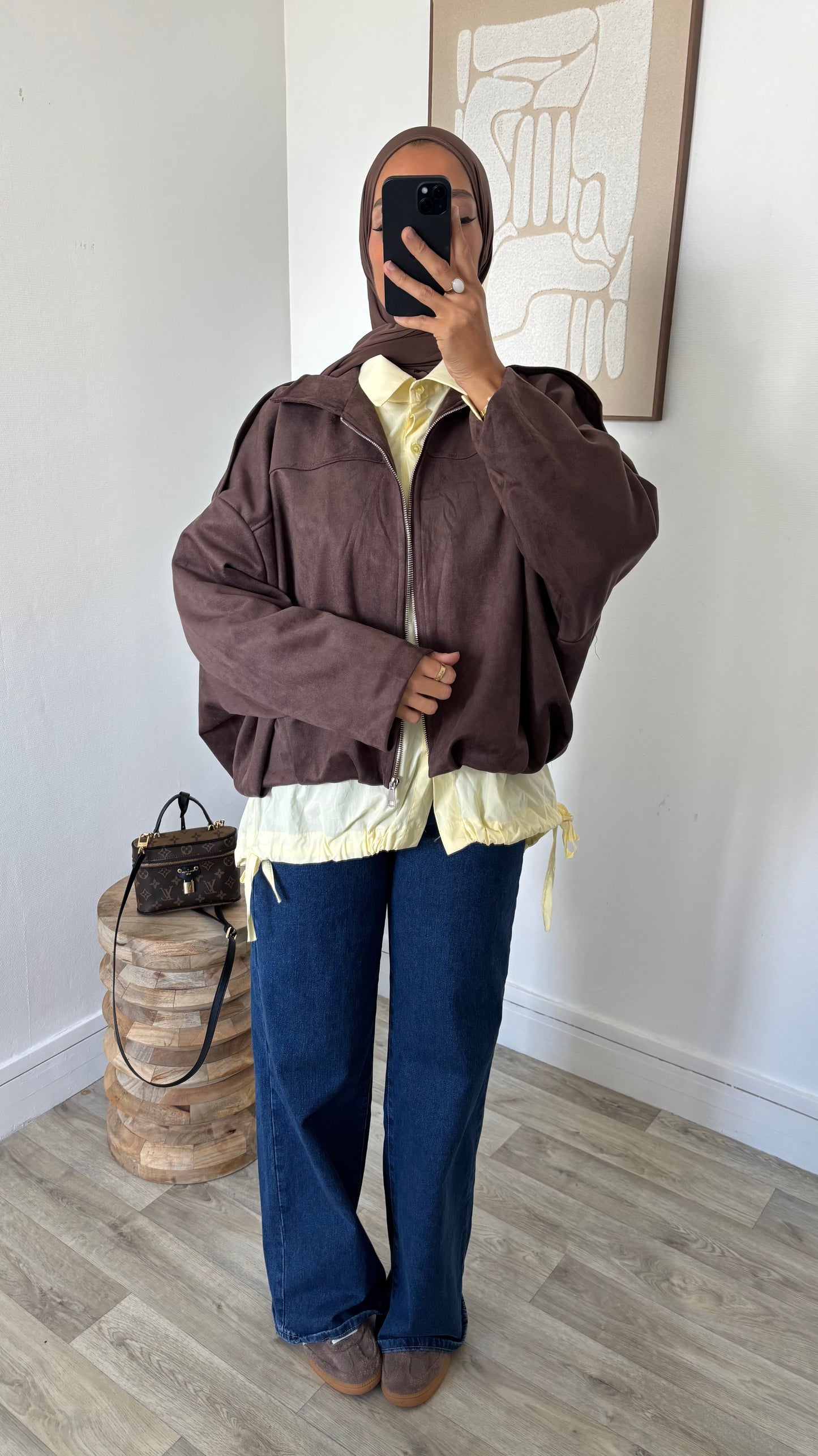 Veste Bomber effet daim à zip