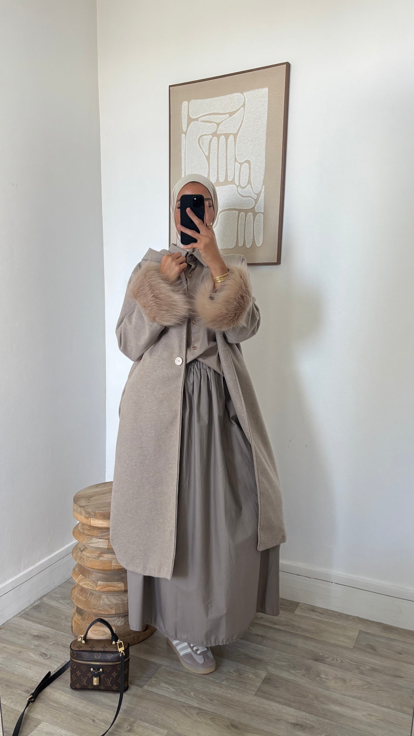 Manteau à capuche fourrure