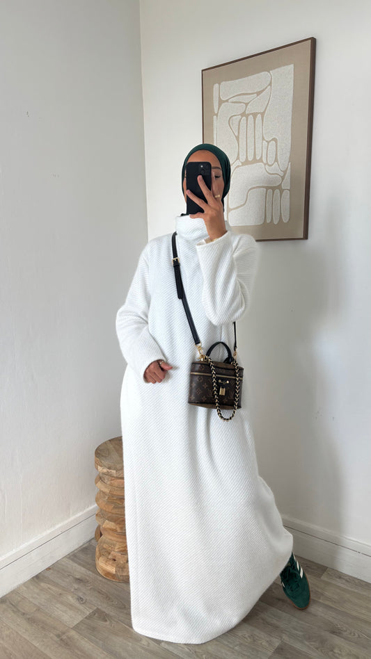 Robe col à poches effet velours