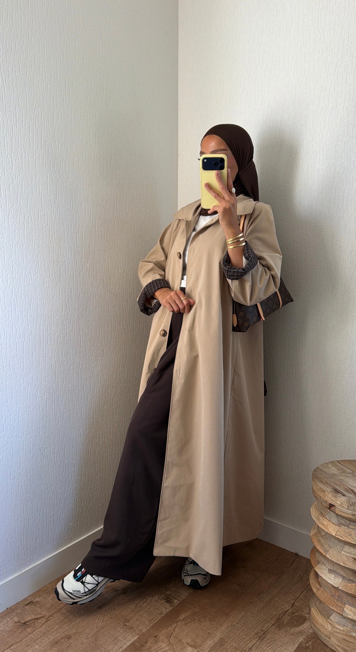 Manteau poignets retournables