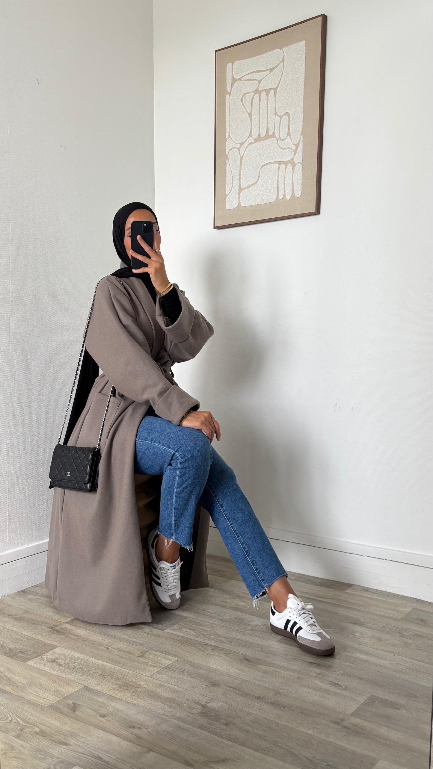 Manteau à manches ourlées