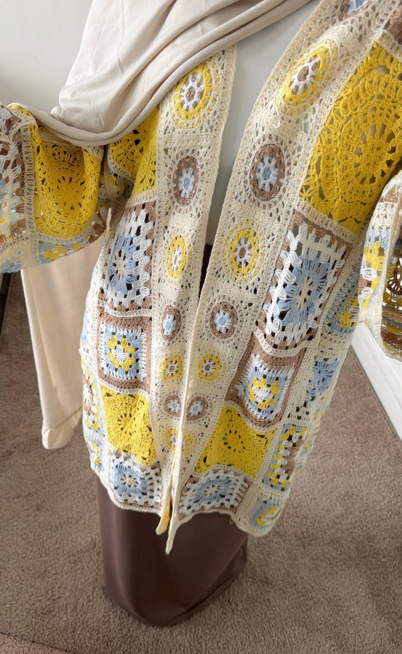 Gilet long en crochet