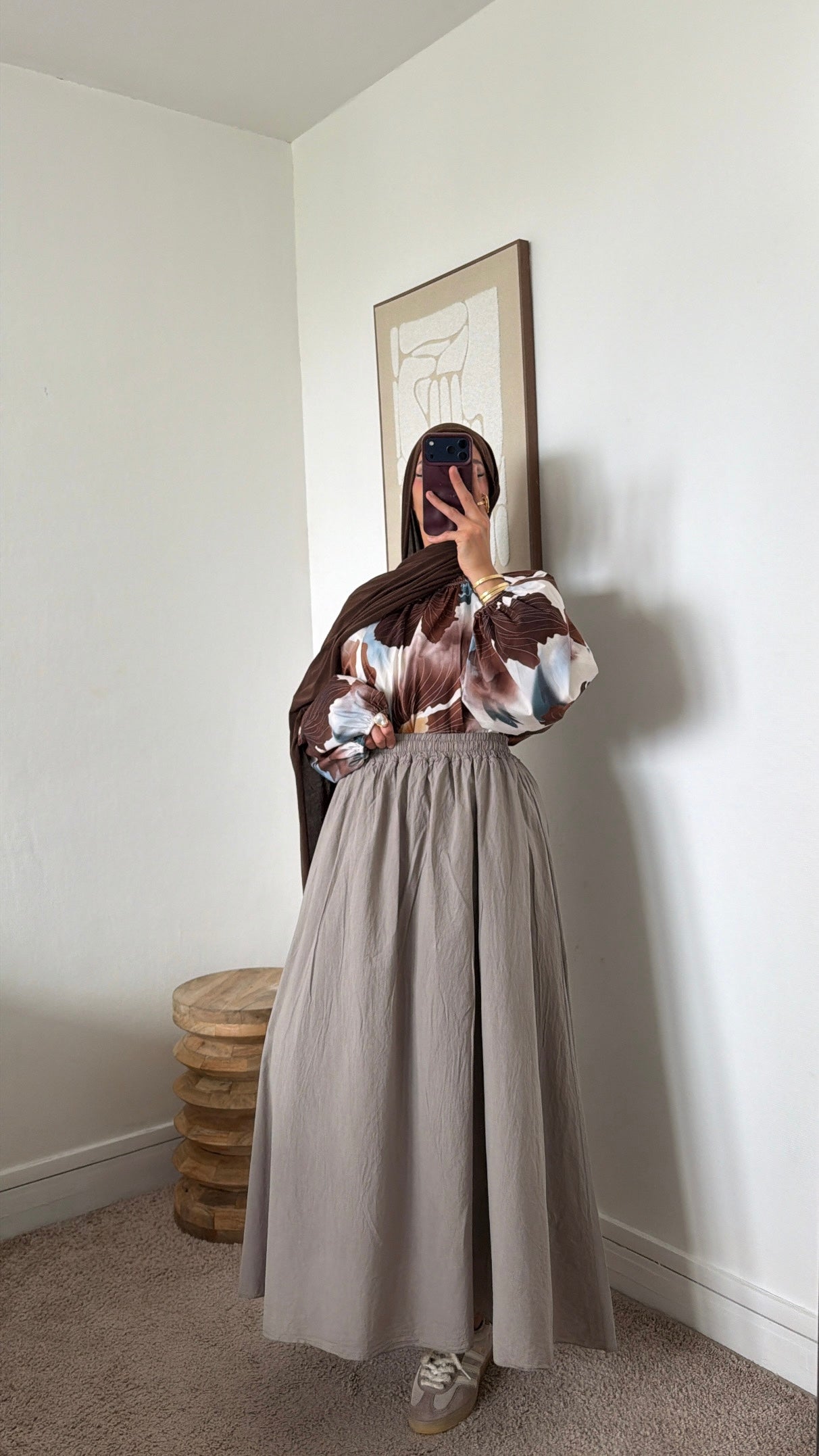 Blouse manches bouffantes fleurie