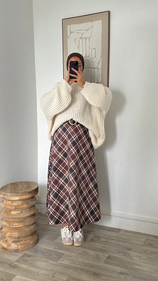 Jupe à carreau ceinturé