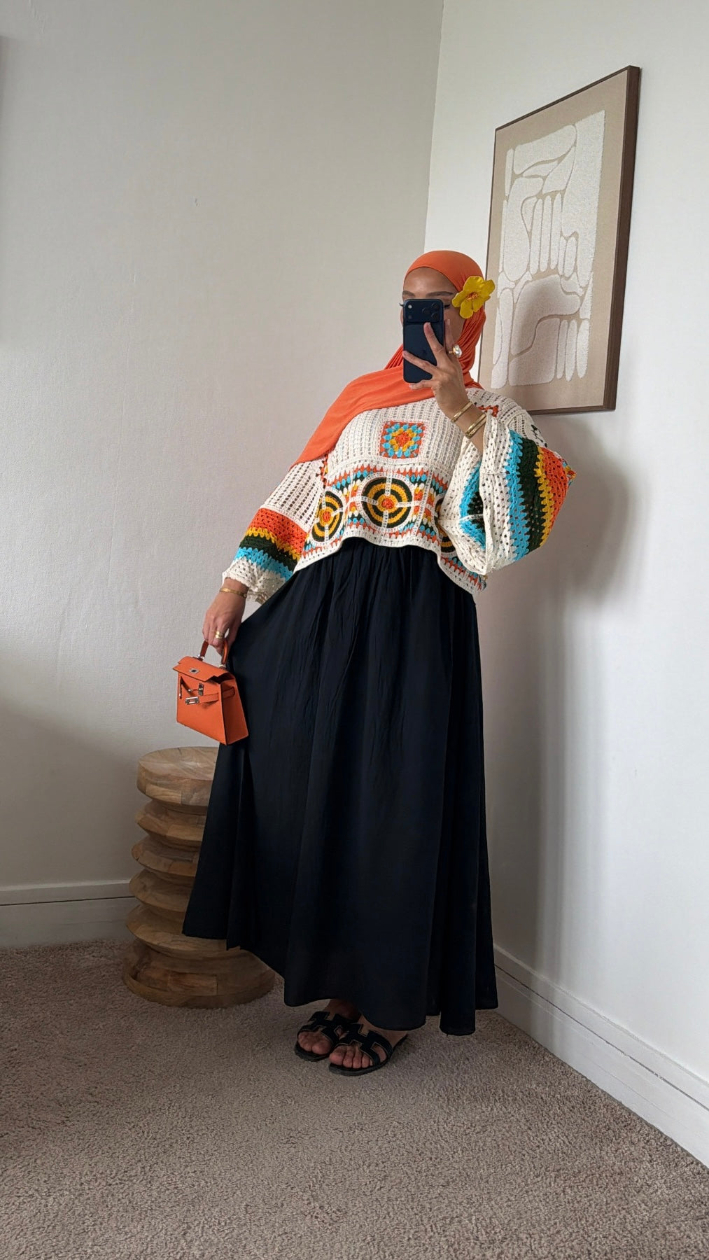Pull en crochet manches évasée