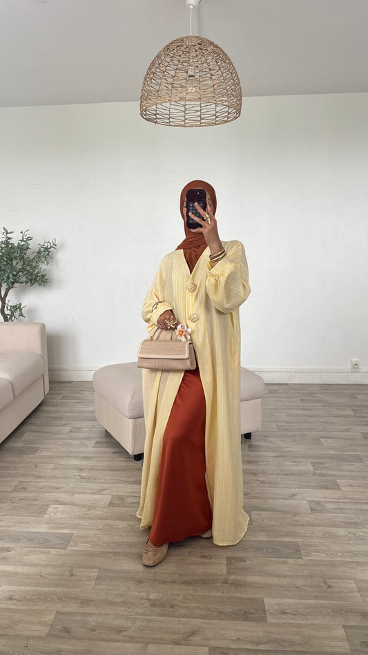 Chemise longue à bouton dorée