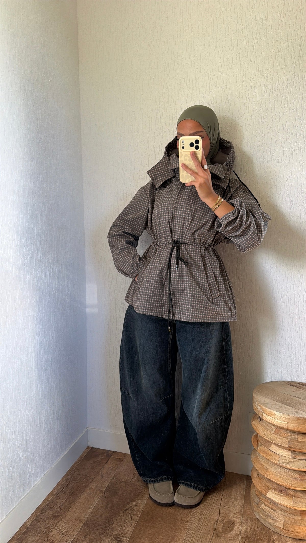 Parka à capuche ajustable à la taille
