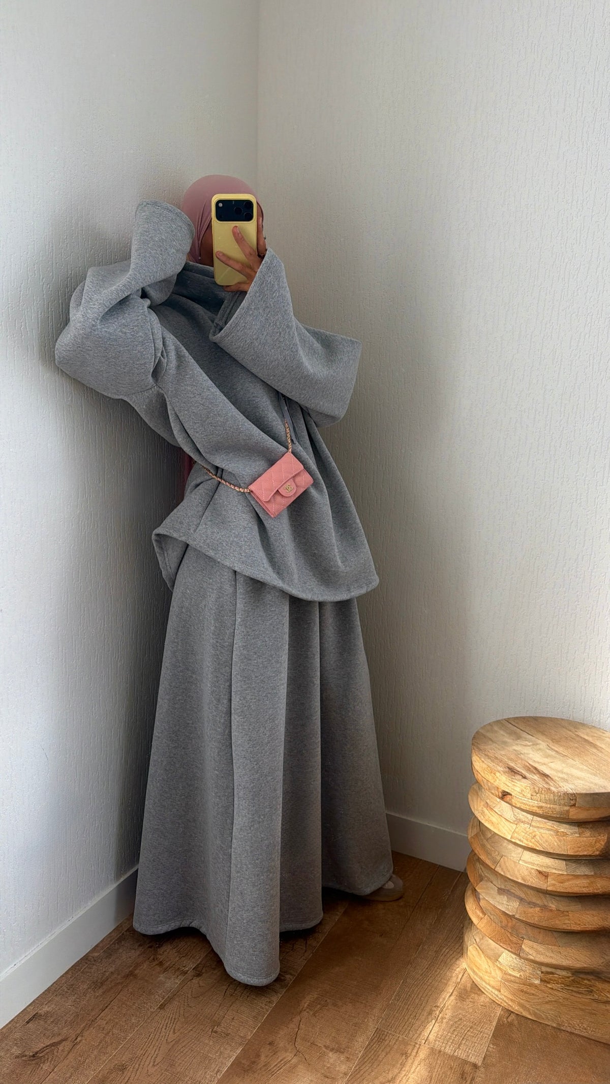 Ensemble jupe molletonné à poches