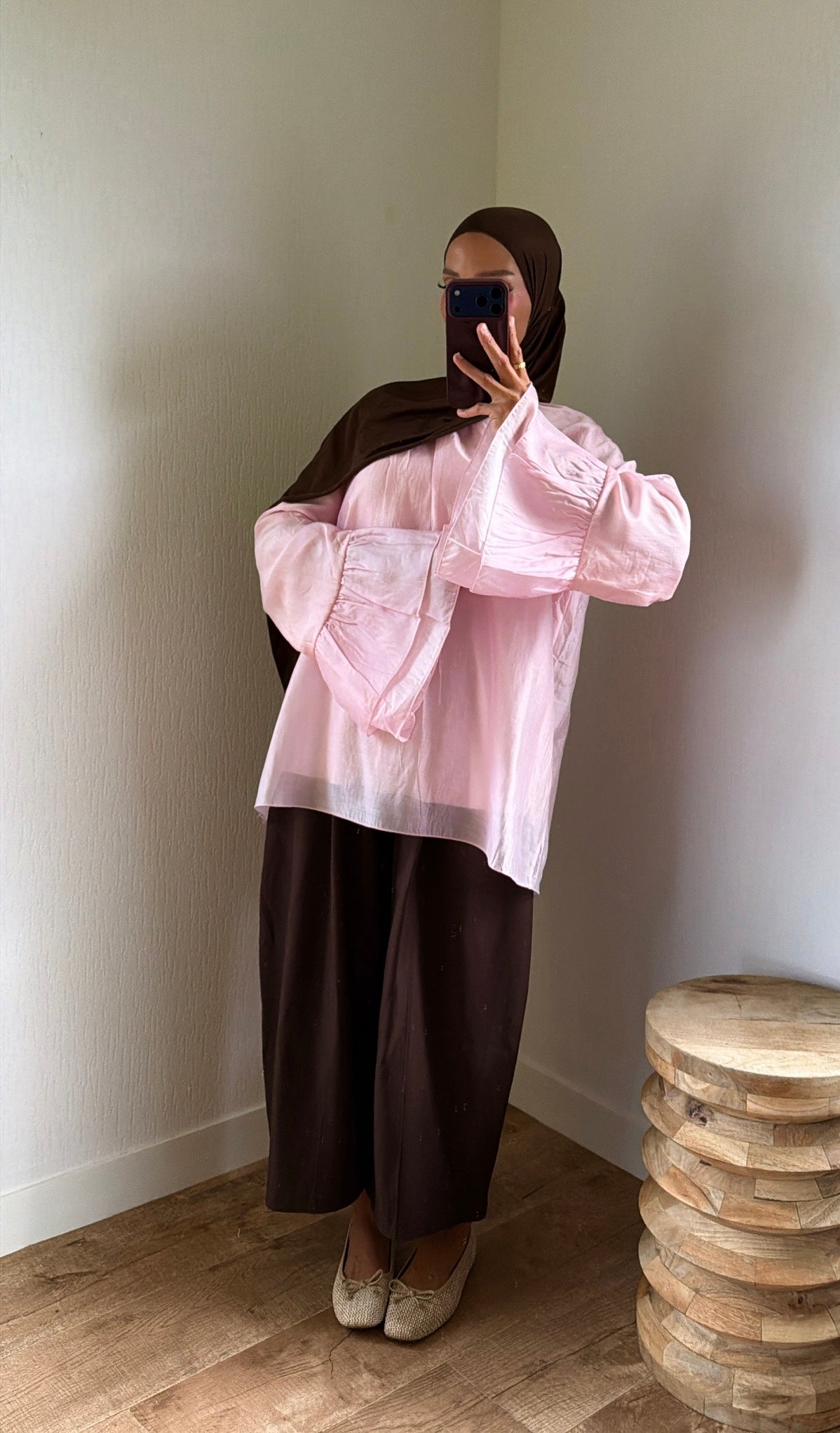 Blouse doublée manches fleurs