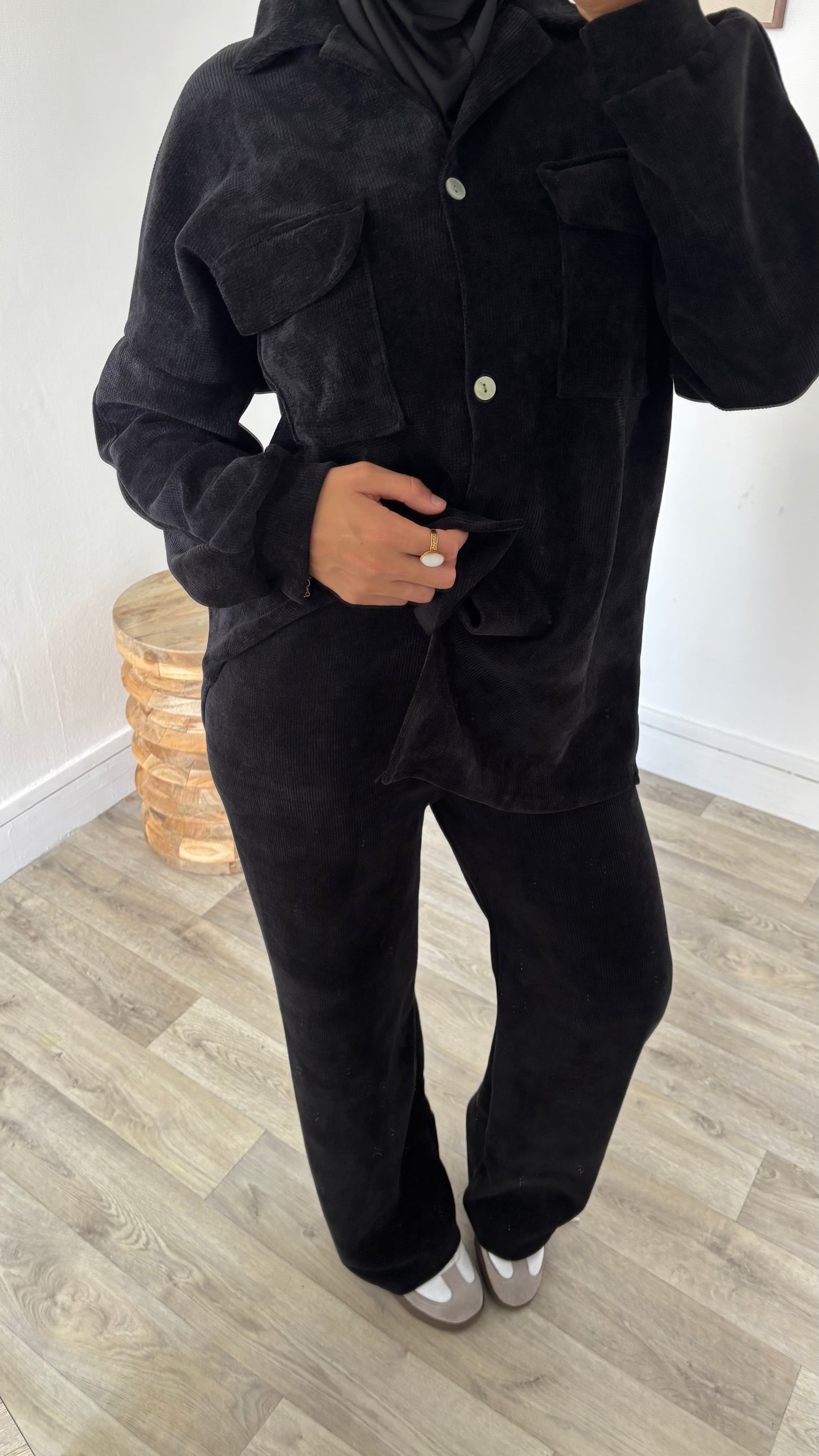 Ensemble chemise en velours