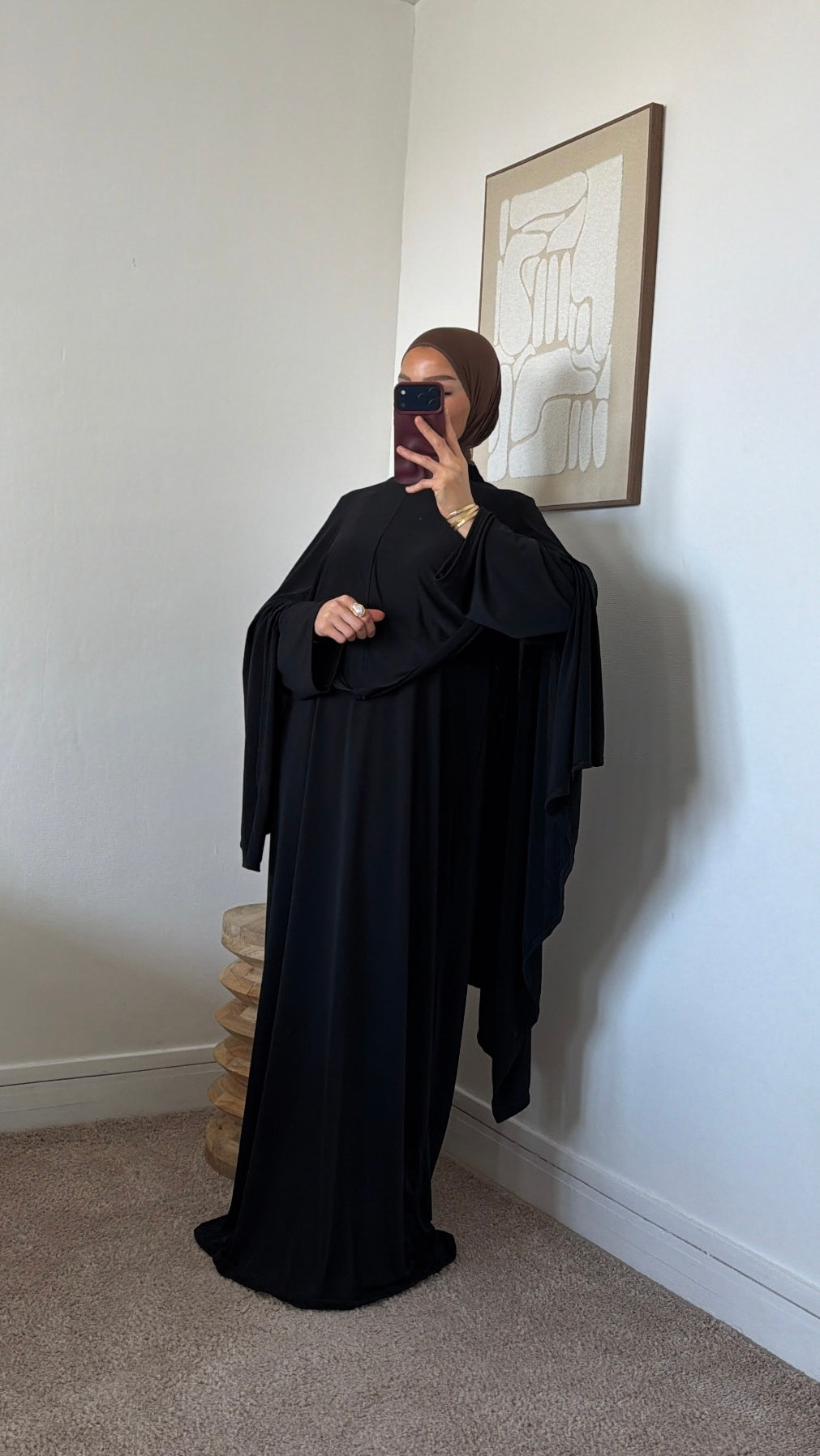Abaya col montant + cape