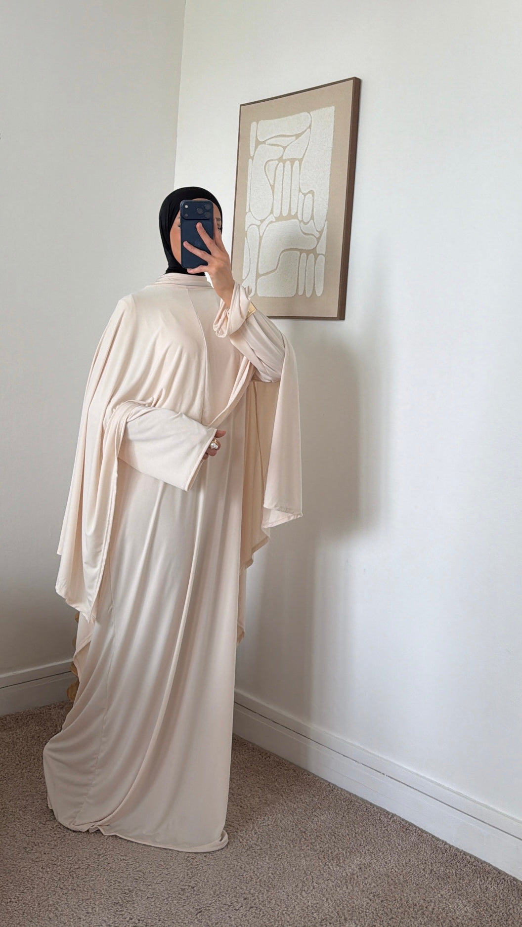 Abaya col montant + cape