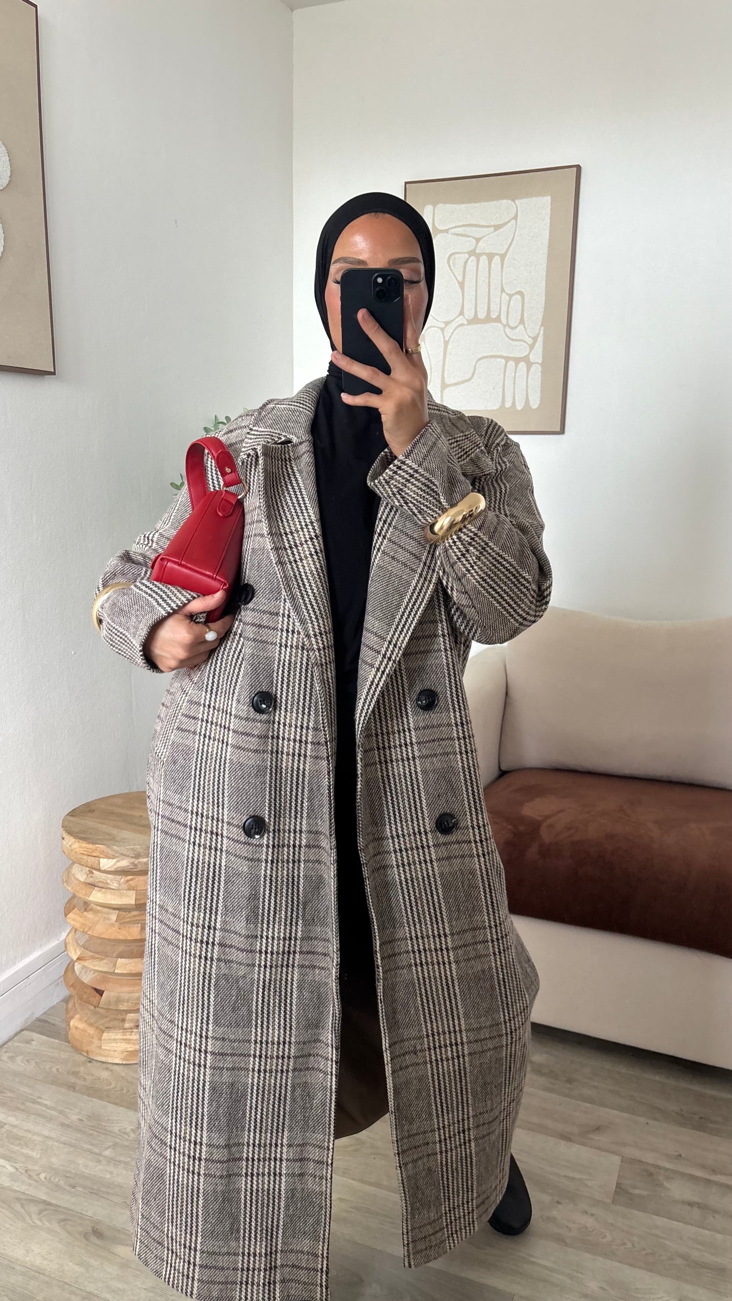 Manteau long tweed