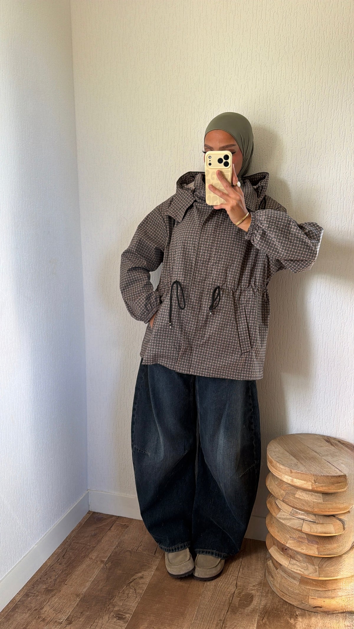 Parka à capuche ajustable à la taille