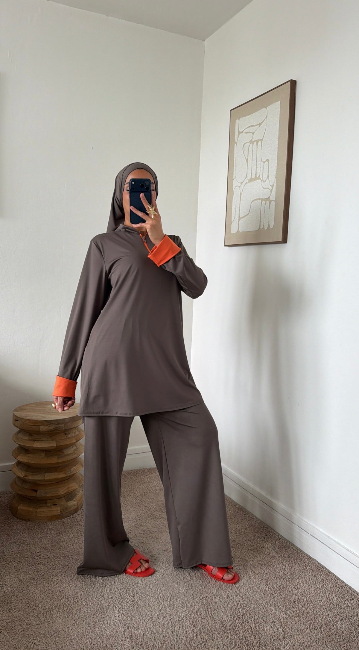 Burkini 3 pièces manche couleur