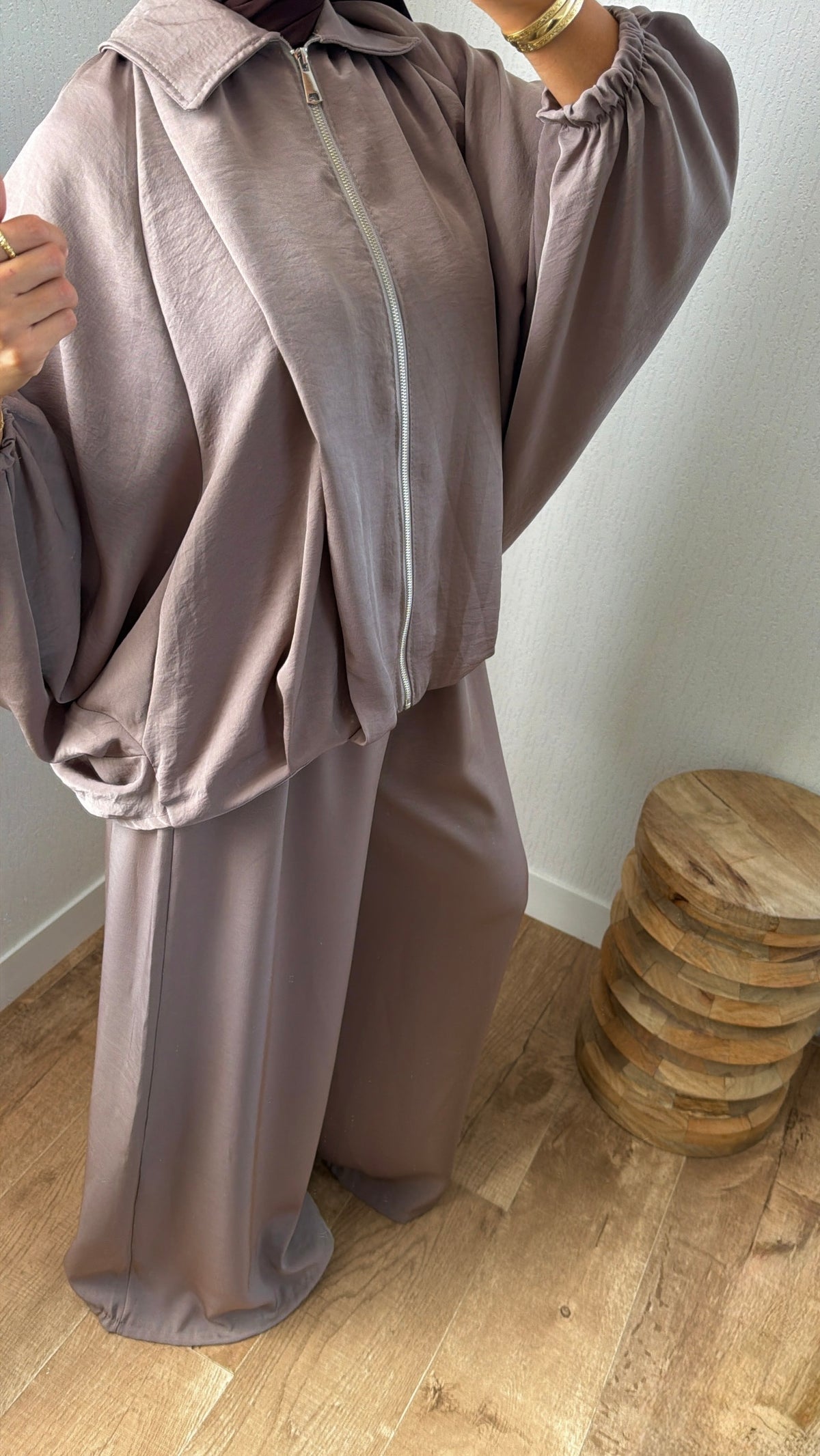 Ensemble fluide à zip dos plus long