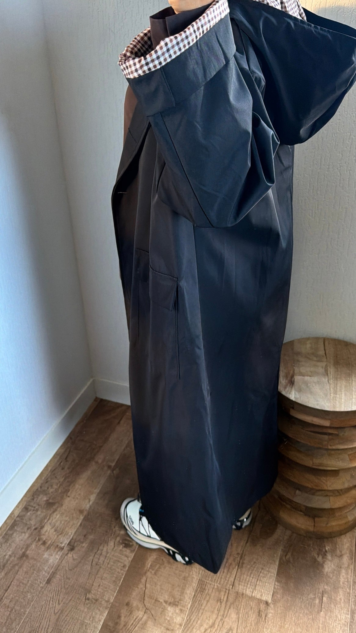 Manteau effet imper manches retroussables