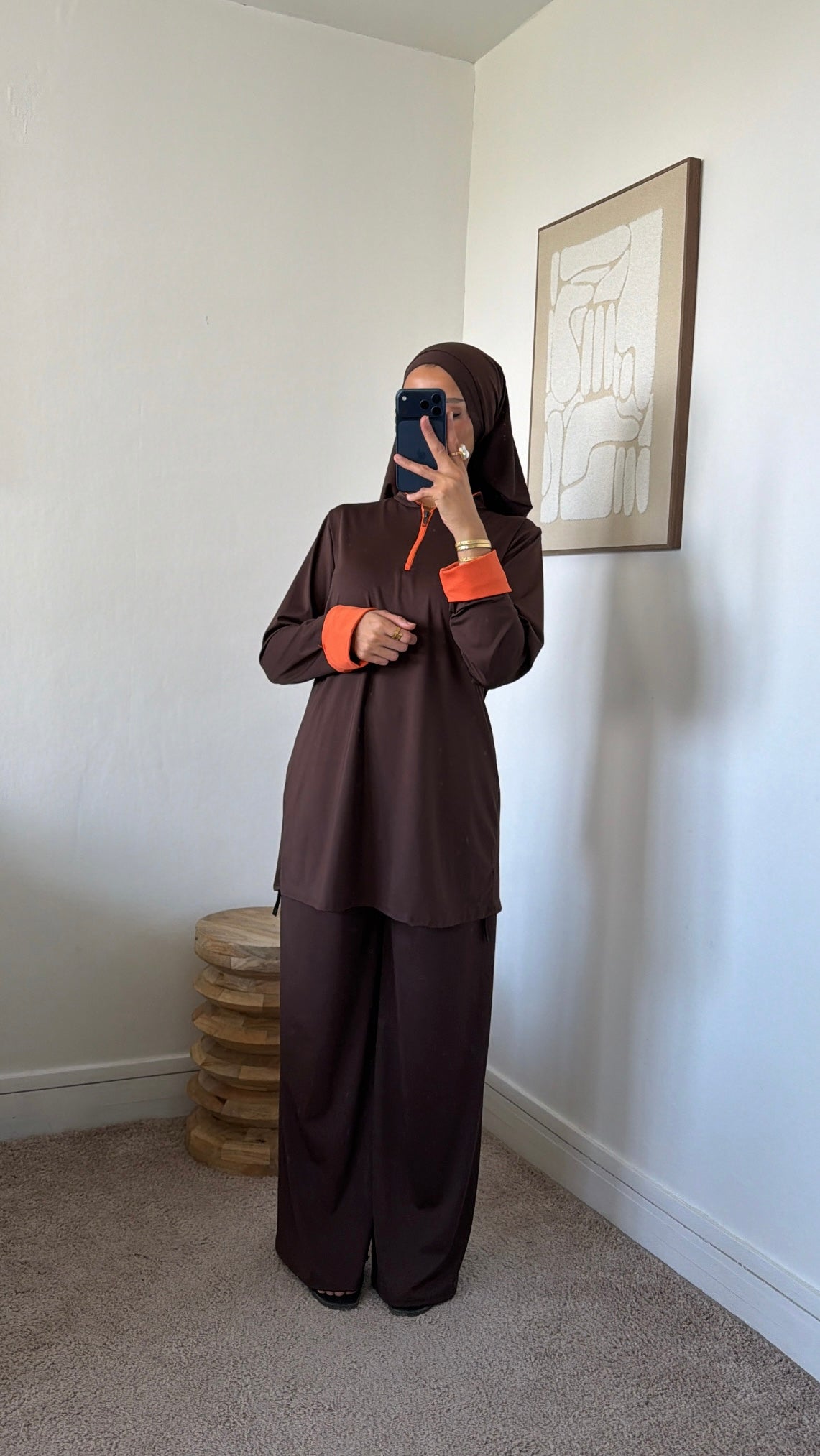 Burkini 3 pièces manche couleur