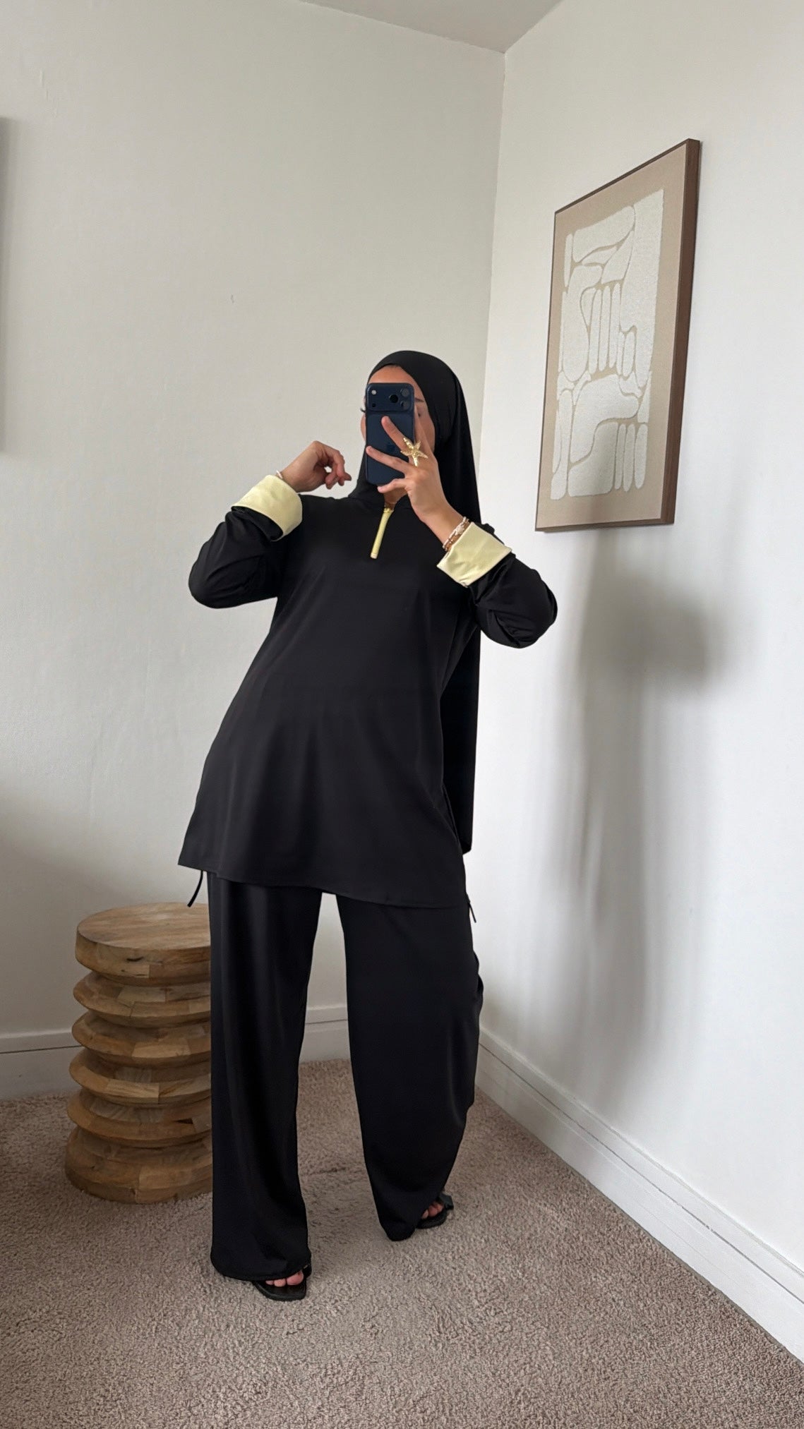 Burkini 3 pièces manche couleur