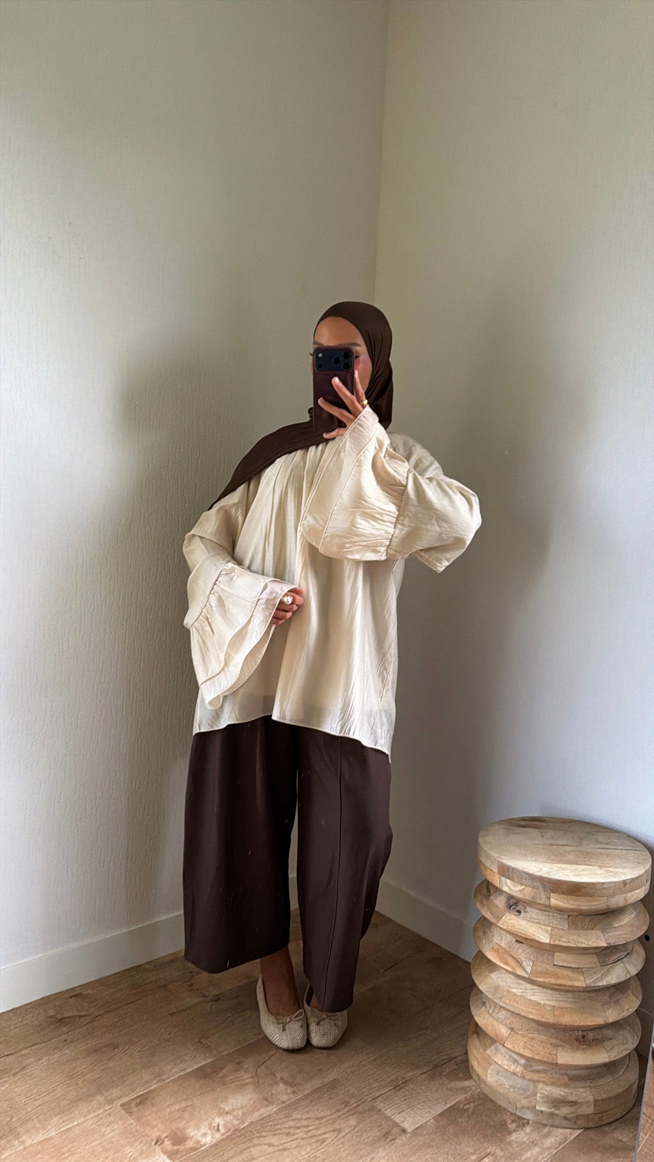 Blouse doublée manches fleurs