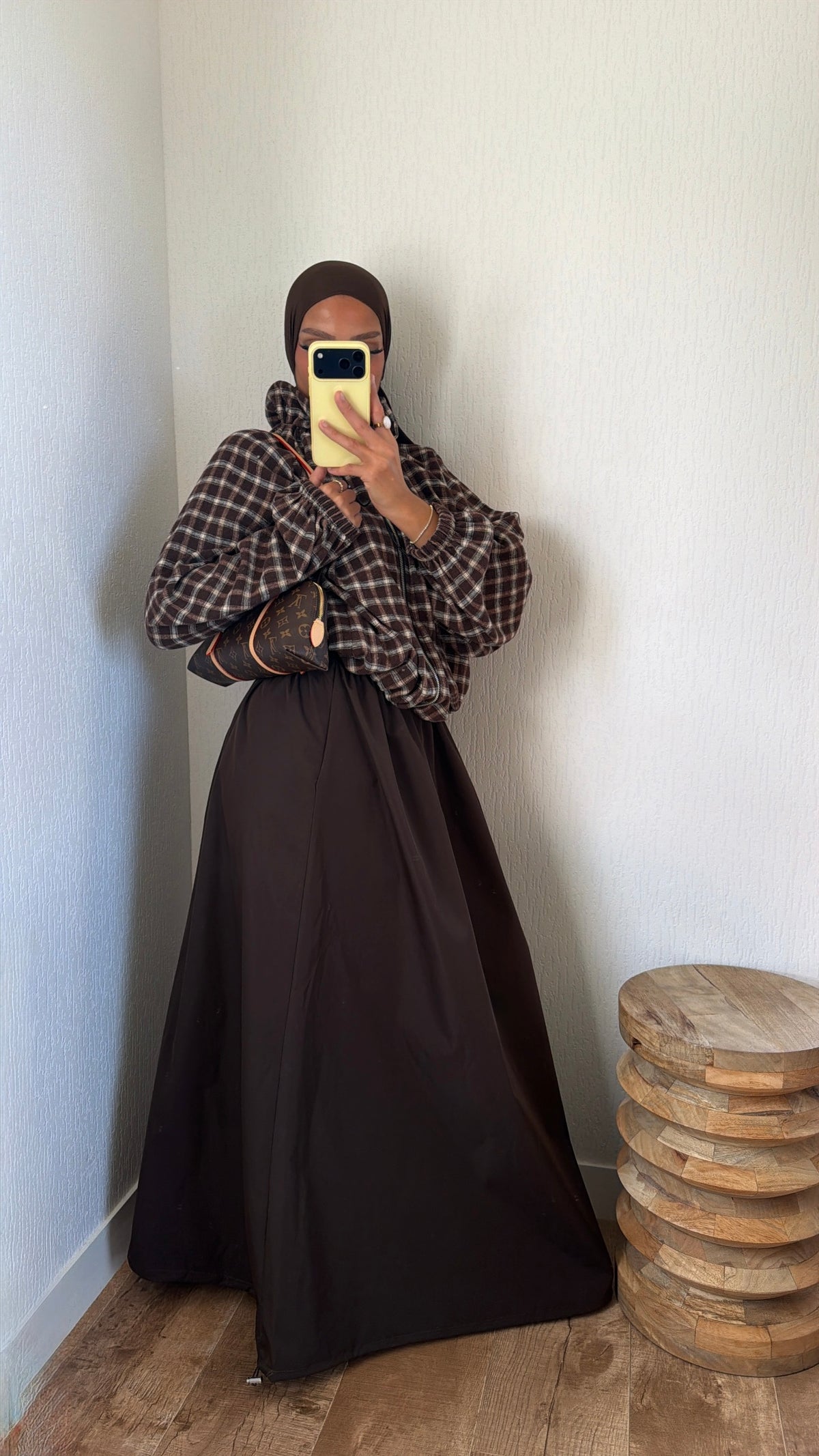 Bomber à carreaux marron