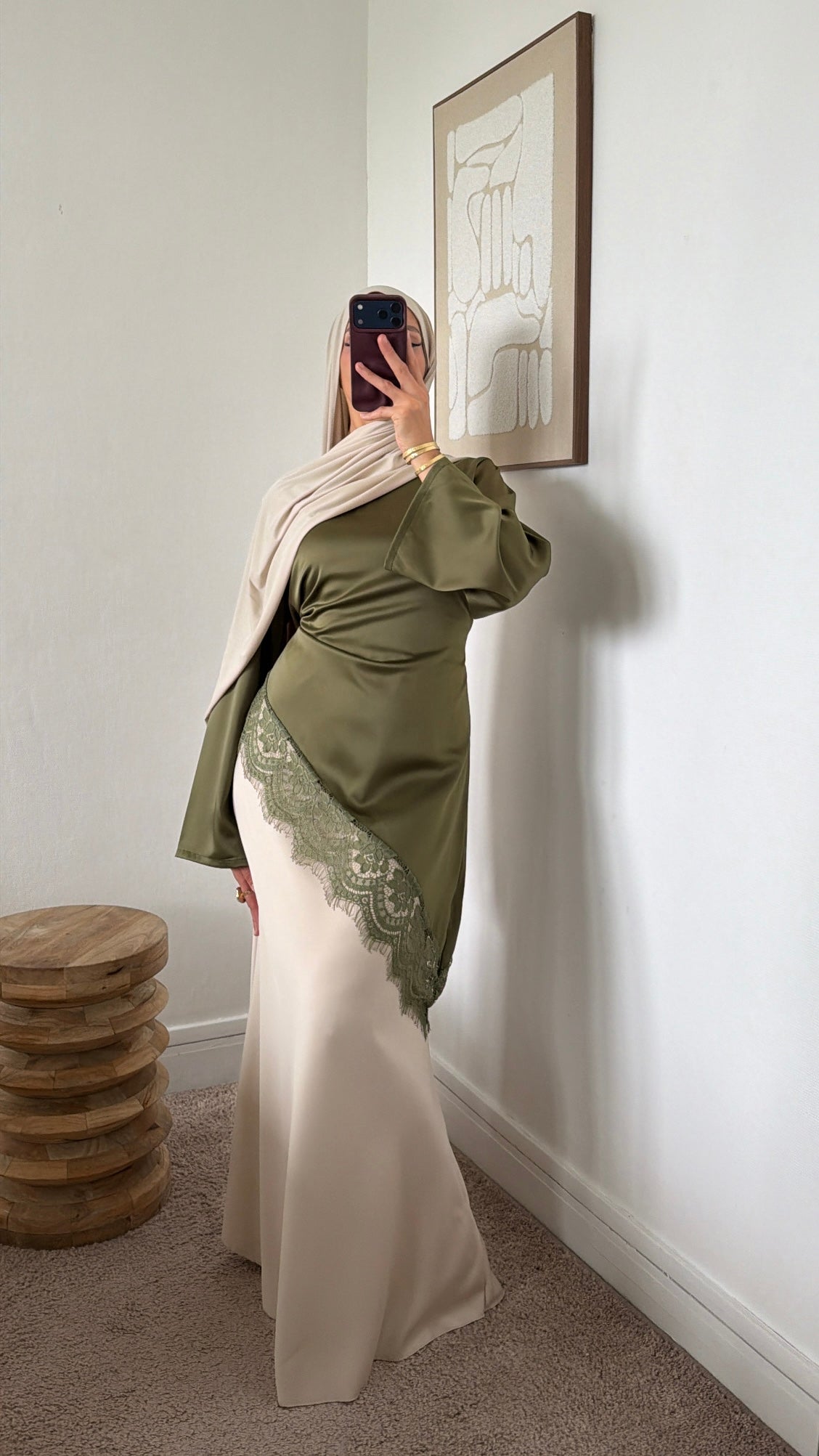 Haut ajustable satinée long
