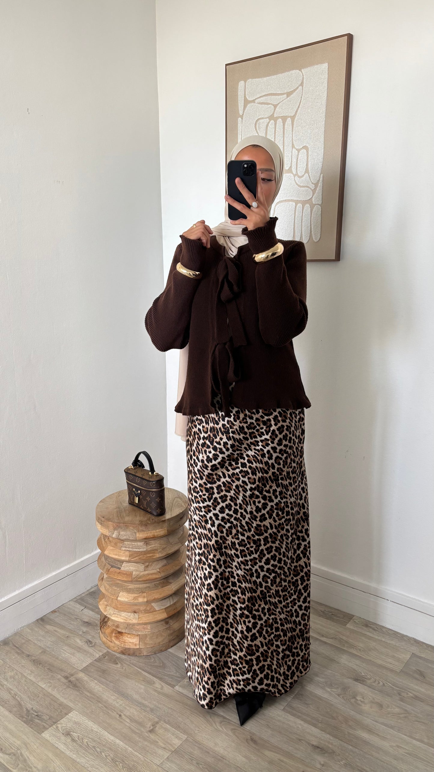 Cardigan en maille à noeuds