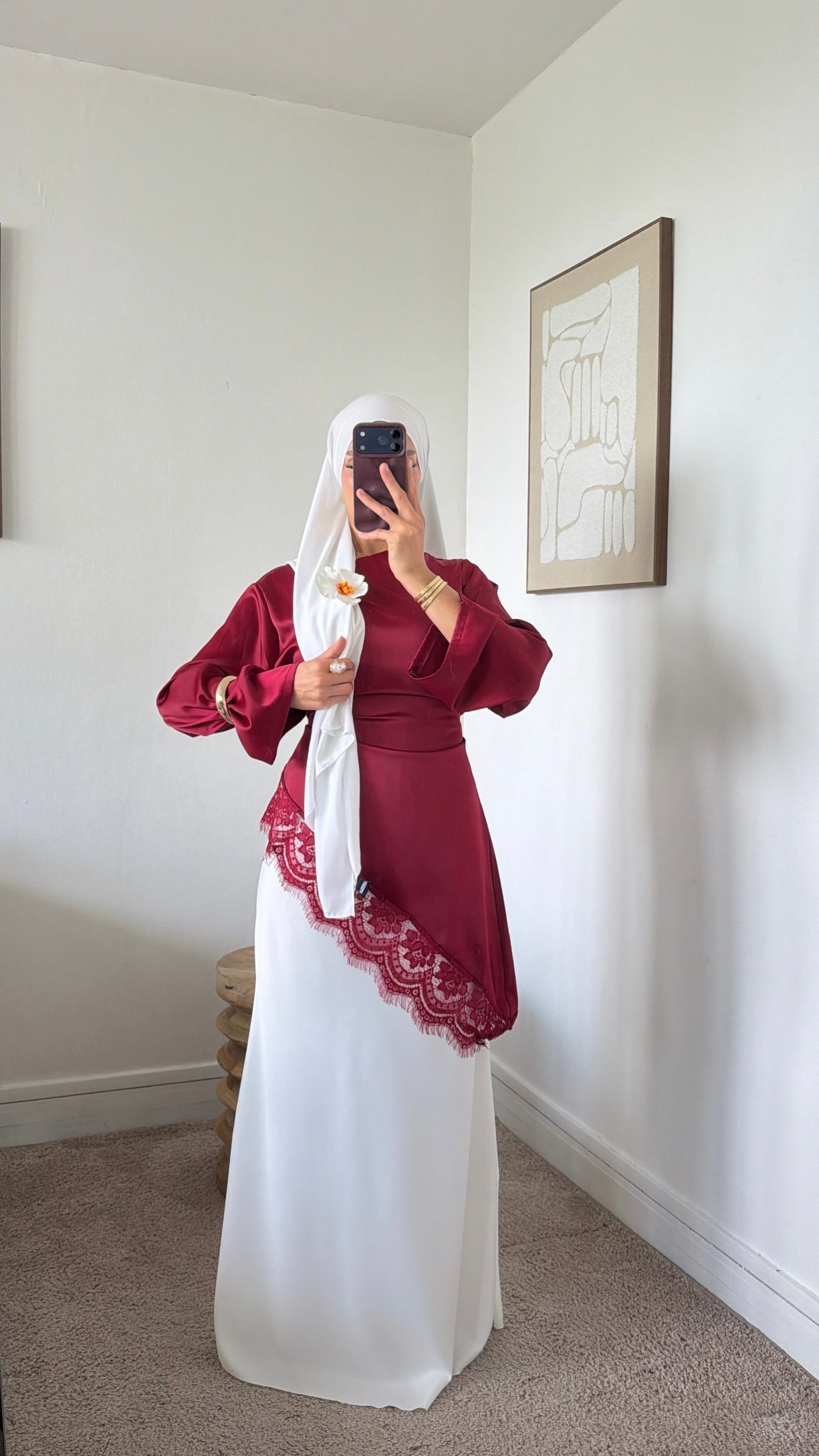 Haut ajustable satinée long